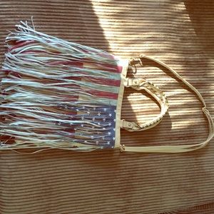 American Flag fringe purse
